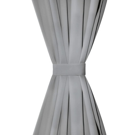 vidaXL Micro-satijnen gordijnen met lussen 140x225 cm grijs 2 st afbeelding3 - 1