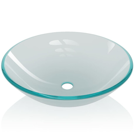 vidaXL Wasbak gehard glas 42 cm matglas afbeelding3 - 1