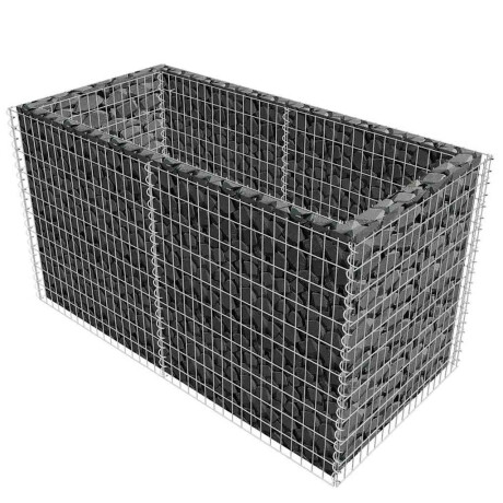 vidaXL Gabion plantenbak verhoogd 180x90x100 cm staal zilverkleurig afbeelding3 - 1