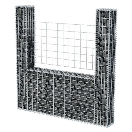 vidaXL Gabion mand U-vormig 160x20x150 cm staal afbeelding3 - 1