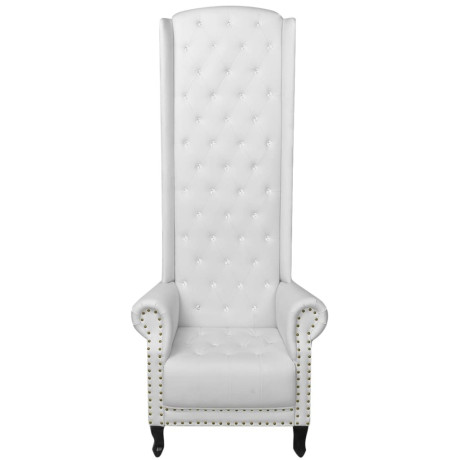 vidaXL Hoge fauteuil wit 77x65x181 cm afbeelding3 - 1
