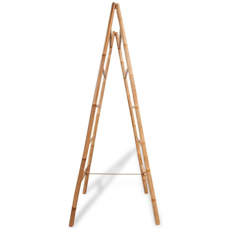 vidaXL Dubbele handdoekenladder met 5 tredes 50x160 cm bamboe afbeelding3 - 1