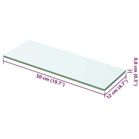 vidaXL Wandschap transparant 50x12 cm glas afbeelding3 - 1