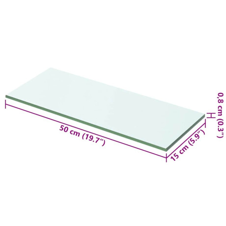vidaXL Wandschap transparant 50x15 cm glas afbeelding3 - 1