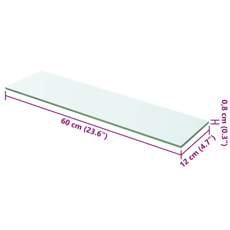 vidaXL Wandschap transparant 60x12 cm glas afbeelding3 - 1