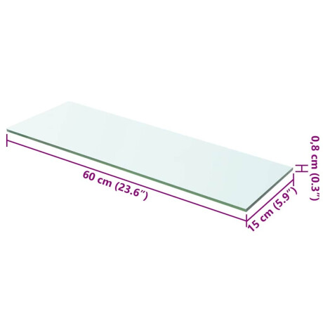 vidaXL Wandschap transparant 60x15 cm glas afbeelding3 - 1