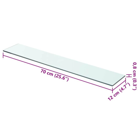 vidaXL Wandschap transparant 70x12 cm glas afbeelding3 - 1