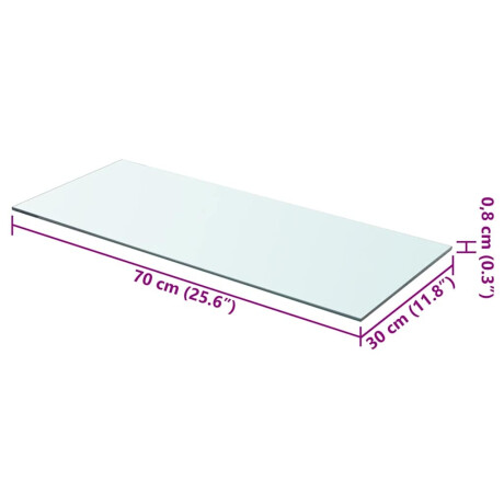 vidaXL Wandschap transparant 70x30 cm glas afbeelding3 - 1