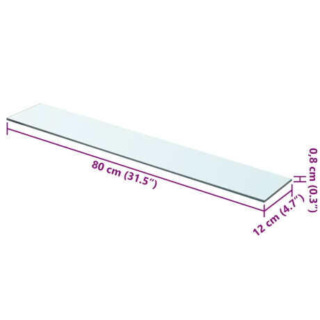 vidaXL Wandschap transparant 80x12 cm glas afbeelding3 - 1