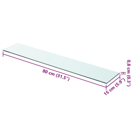 vidaXL Wandschap transparant 80x15 cm glas afbeelding3 - 1