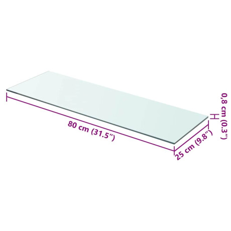 vidaXL Wandschap transparant 80x25 cm glas afbeelding3 - 1