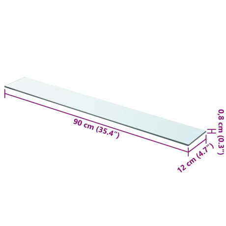 vidaXL Wandschap transparant 90x12 cm glas afbeelding3 - 1