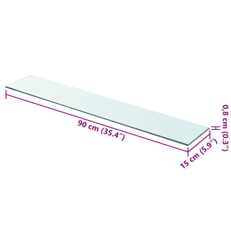 vidaXL Wandschap transparant 90x15 cm glas afbeelding3 - 1