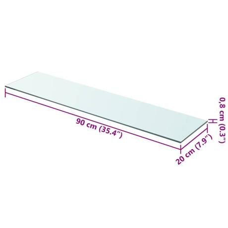 vidaXL Wandschap transparant 90x20 cm glas afbeelding3 - 1