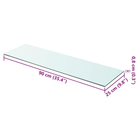 vidaXL Wandschap transparant 90x25 cm glas afbeelding3 - 1