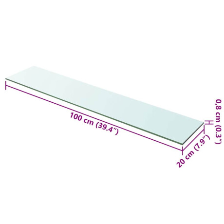 vidaXL Wandschap transparant 100x20 cm glas afbeelding3 - 1