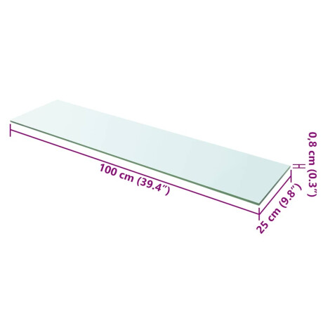 vidaXL Wandschap transparant 100x25 cm glas afbeelding3 - 1