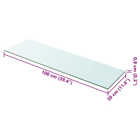 vidaXL Wandschap transparant 100x30 cm glas afbeelding3 - 1