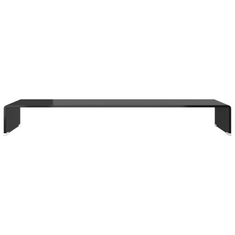 vidaXL TV-meubel/monitorverhoger zwart 100x30x13 cm glas afbeelding3 - 1