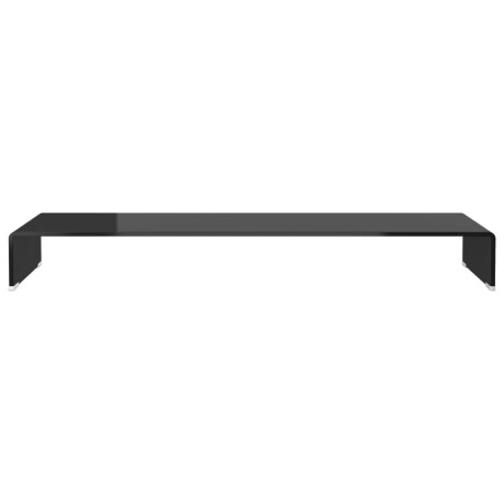 vidaXL TV-meubel/monitorverhoger zwart 110x30x13 cm glas afbeelding3 - 1