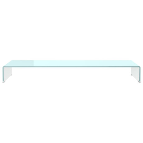 vidaXL TV-meubel/monitorverhoger 110x30x13 cm glas groen afbeelding3 - 1