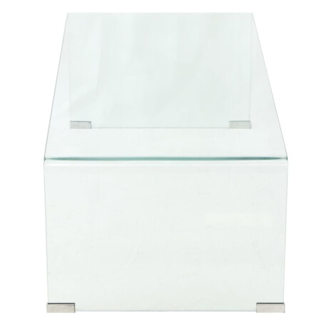 vidaXL Salontafel 98x45x30 cm gehard glas transparant afbeelding3 - 1
