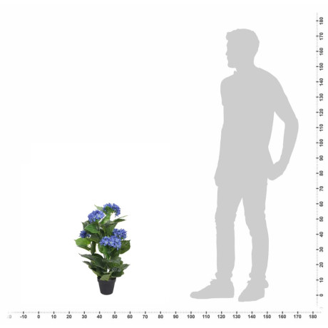 vidaXL Kunst hortensia plant met pot 60 cm blauw afbeelding3 - 1