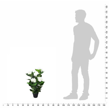 vidaXL Kunst hortensia plant met pot 60 cm wit afbeelding3 - 1
