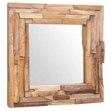 vidaXL Decoratieve spiegel vierkant 60x60 cm teakhout afbeelding3 - 1