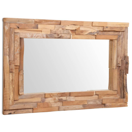 vidaXL Decoratieve spiegel rechthoekig 90x60 cm teakhout afbeelding3 - 1