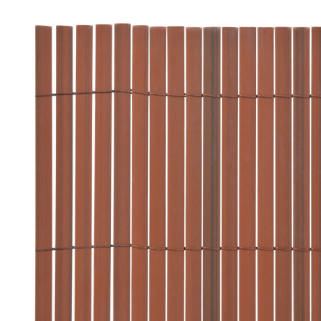 vidaXL Tuinafscheiding dubbelzijdig 90x300 cm PVC bruin afbeelding3 - 1