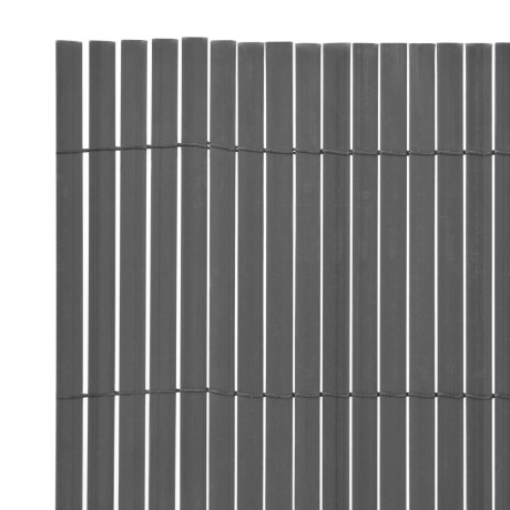 vidaXL Tuinafscheiding dubbelzijdig 90x300 cm PVC grijs afbeelding3 - 1