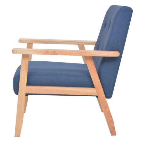 vidaXL Fauteuil stof blauw afbeelding3 - 1