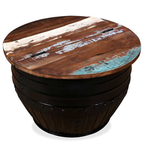 vidaXL Salontafel tonvormig massief gerecycled hout zwart afbeelding3 - 1
