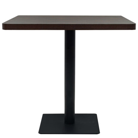 vidaXL Bistrotafel vierkant 80x80x75 cm MDF en staal donker essenkleur afbeelding3 - 1