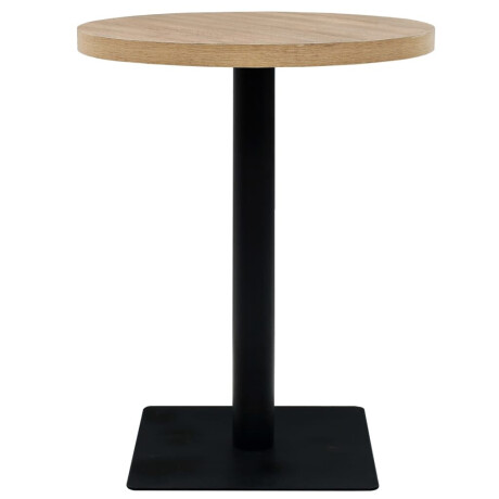vidaXL Bistrotafel rond 60x75 cm MDF en staal eikenkleur afbeelding3 - 1