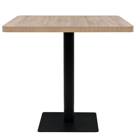 vidaXL Bistrotafel vierkant 80x80x75 cm MDF en staal eikenkleur afbeelding3 - 1