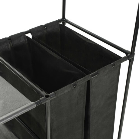 vidaXL Kledingrek 87x44x158 cm staal en ongeweven stof zwart afbeelding3 - 1