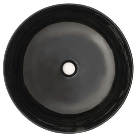 vidaXL Wastafel rond 41,5x13,5 cm keramiek zwart afbeelding3 - 1