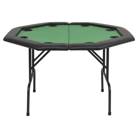 vidaXL Pokertafel voor 8 spelers achthoekig 2-voudig inklapbaar groen afbeelding3 - 1