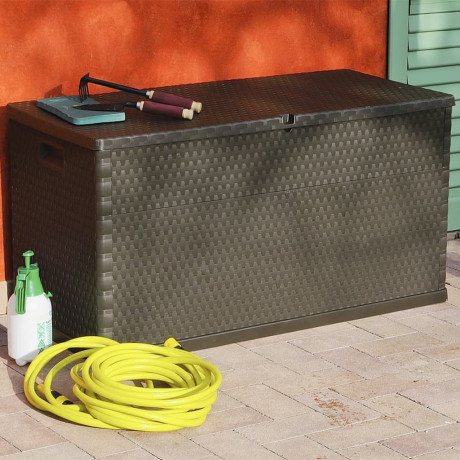 vidaXL Tuinbox 120x56x63 cm polypropeen rattan bruin afbeelding3 - 1