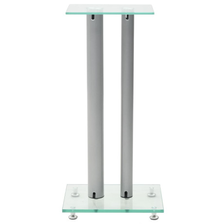 vidaXL Speakerstandaarden zuil-ontwerp gehard glas zilver 2 st afbeelding3 - 1