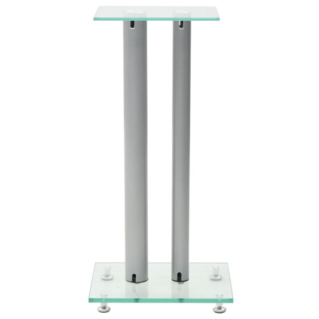 vidaXL Speakerstandaarden zuil-ontwerp gehard glas zilver 2 st afbeelding3 - 1