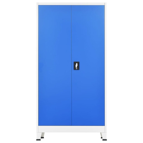 vidaXL Lockerkast met 2 deuren 90x40x180 cm metaal grijs en blauw afbeelding3 - 1
