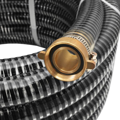 vidaXL Zuigslang met messing koppelingen 7 m 25 mm zwart afbeelding3 - 1