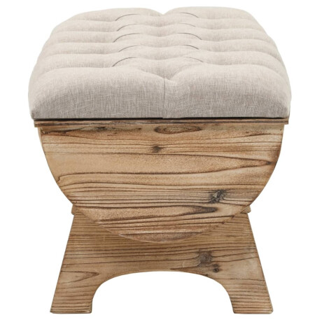 vidaXL Opbergbankje 103x51x44 cm massief hout en stof afbeelding3 - 1