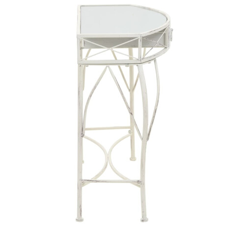 vidaXL Bijzettafel Franse stijl 82x39x76 cm metaal wit afbeelding3 - 1