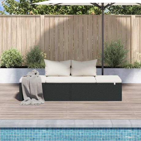 vidaXL Tuinbed 195x60 cm poly rattan zwart afbeelding3 - 1