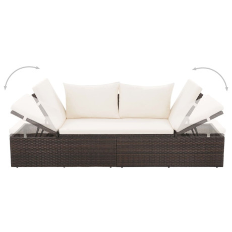 vidaXL Tuinbed 195x60 cm poly rattan bruin afbeelding3 - 1