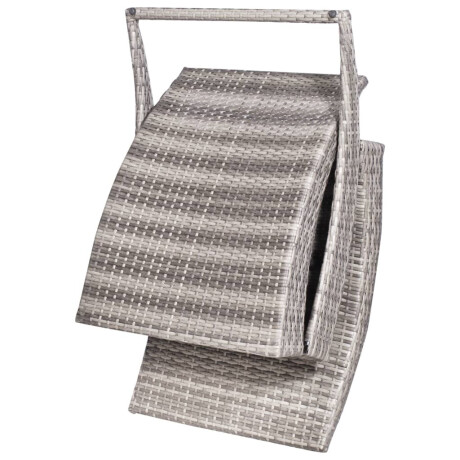 vidaXL Ligbed inklapbaar met kussen poly rattan grijs afbeelding3 - 1